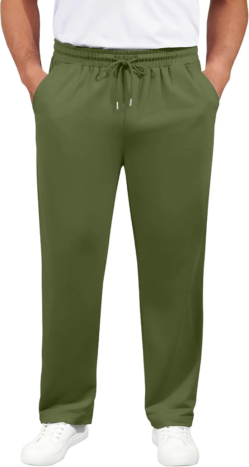 3 Pack Men's Big and Tall Sweatpants Athletic Workout Lounge Pants Plus Size Drawstring Joggers with 3 Pockets