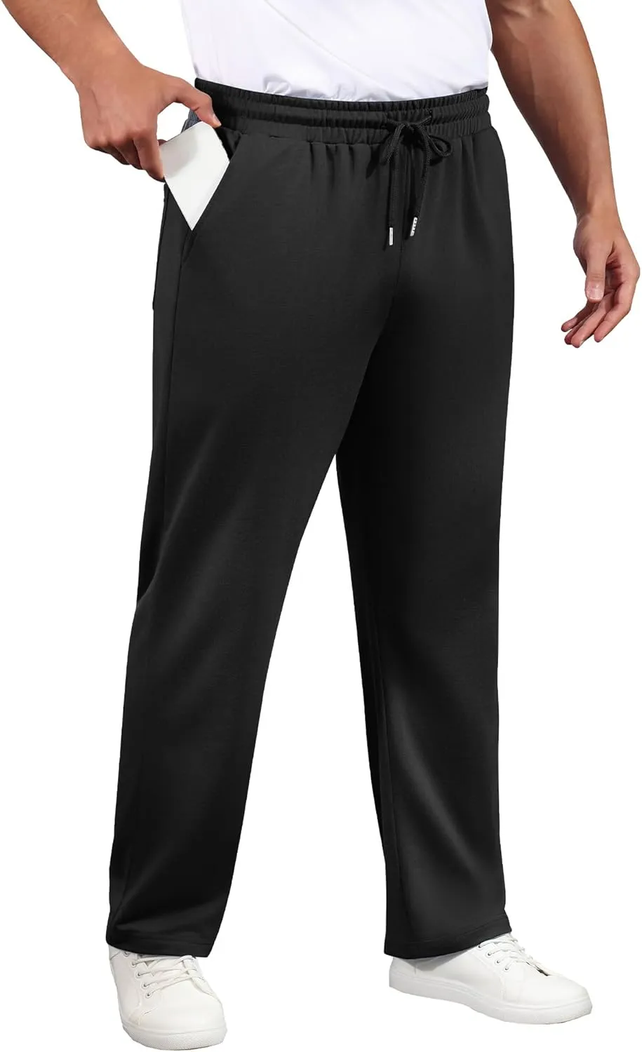3 Pack Men's Big and Tall Sweatpants Athletic Workout Lounge Pants Plus Size Drawstring Joggers with 3 Pockets