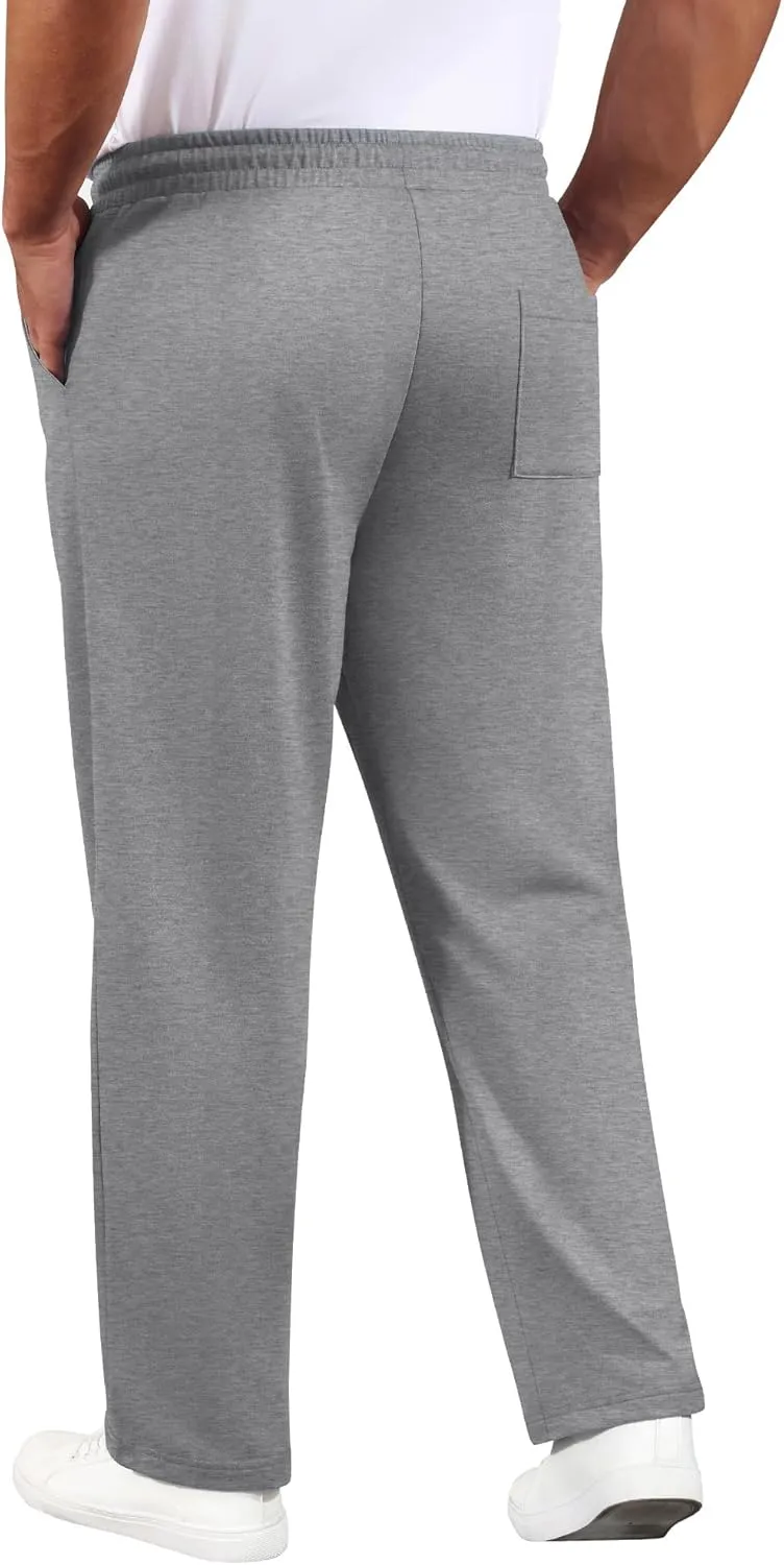 3 Pack Men's Big and Tall Sweatpants Athletic Workout Lounge Pants Plus Size Drawstring Joggers with 3 Pockets