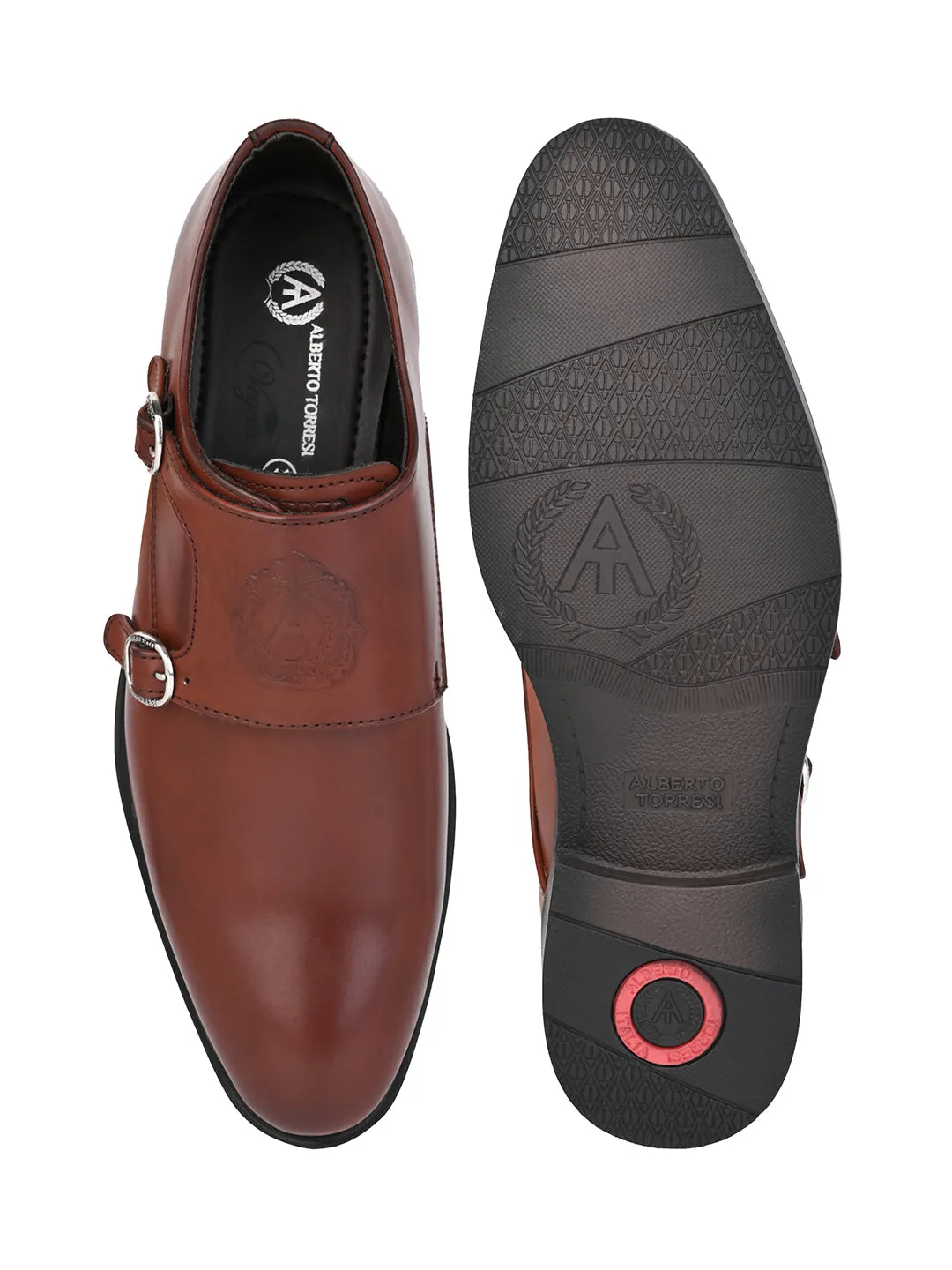 Alberto Torresi Men's Toro Brown Double Monk Straps