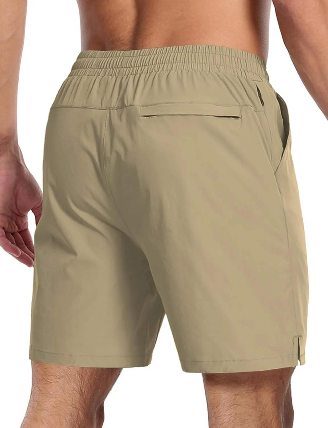 Aolesy Mens Athletic Shorts 7?? Quick Dry Gym Running Shorts with Zipper Pockets Lightweight Workout Shorts