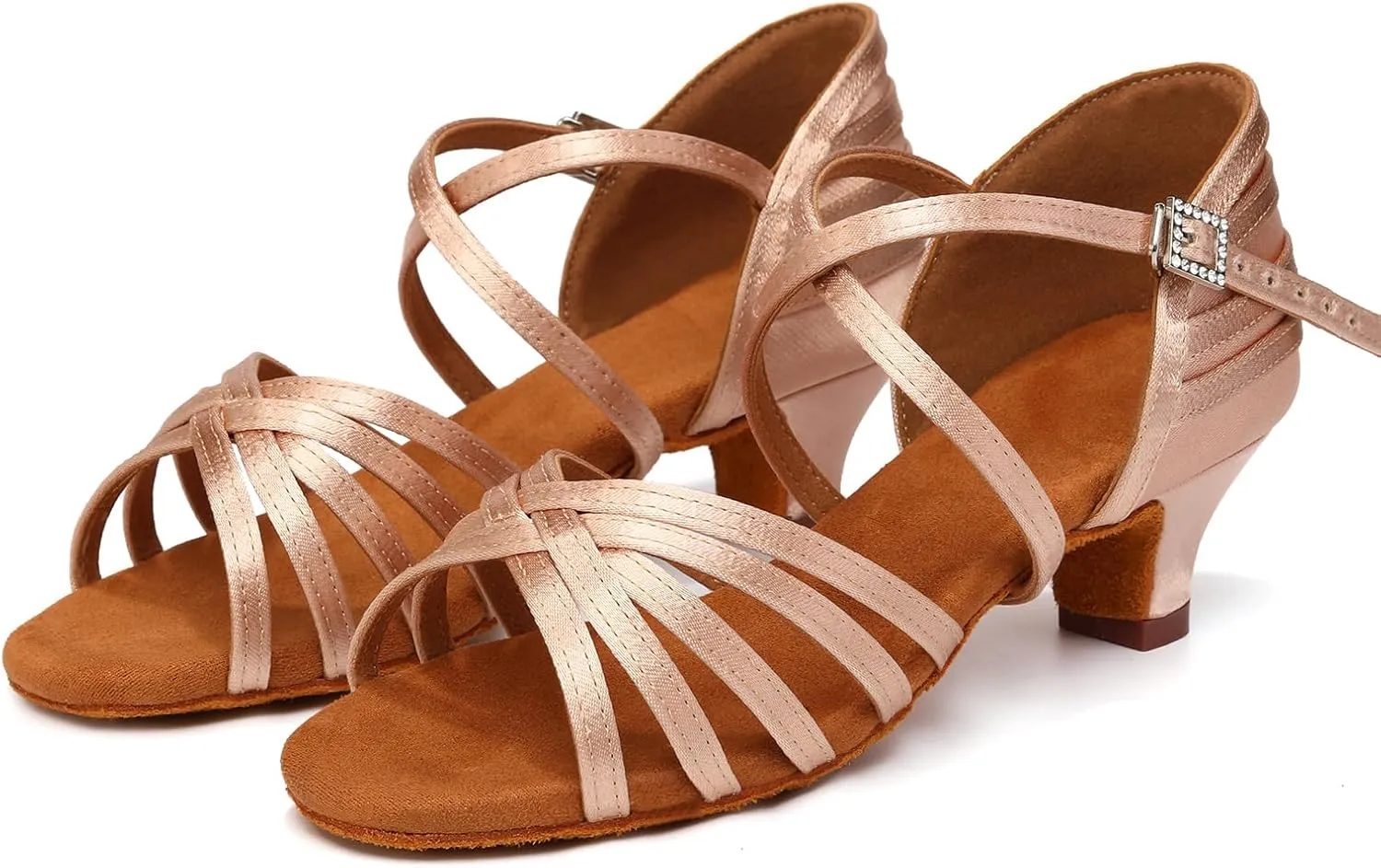 AOQUNFS Girls Latin Dance Shoes Low Heels Tango Salsa Ballroom Practice Performance Dancing Shoes
