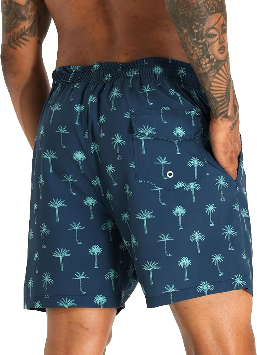 APTRO Men's Swim Trunks with Compression Liner 5 Inch Bathing Suit Beach Swimsuits