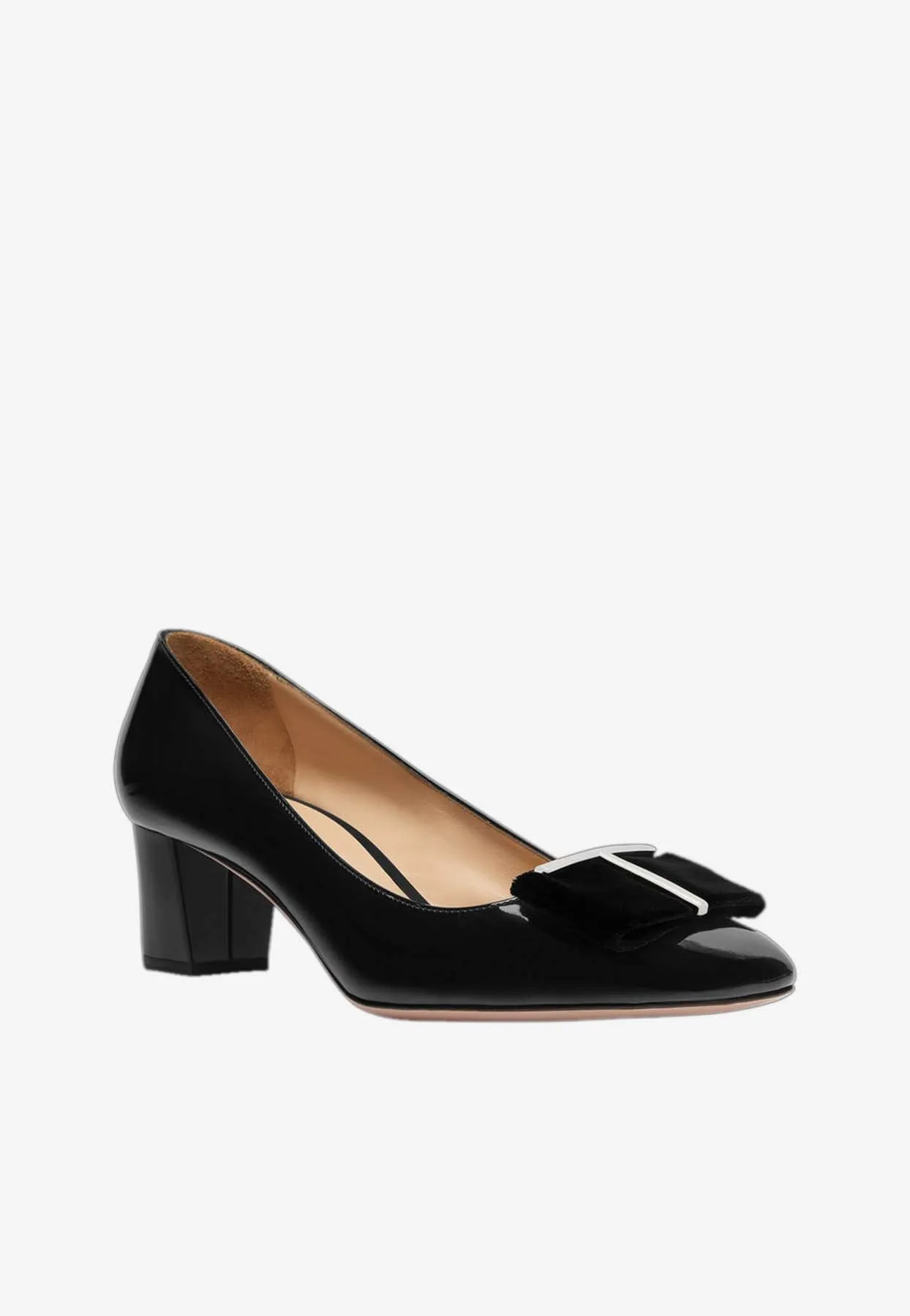Audrey 55 Pumps in Patent Leather and Velvet