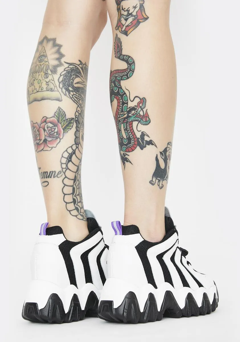 Black Chevron Blackberry Platform Sneakers