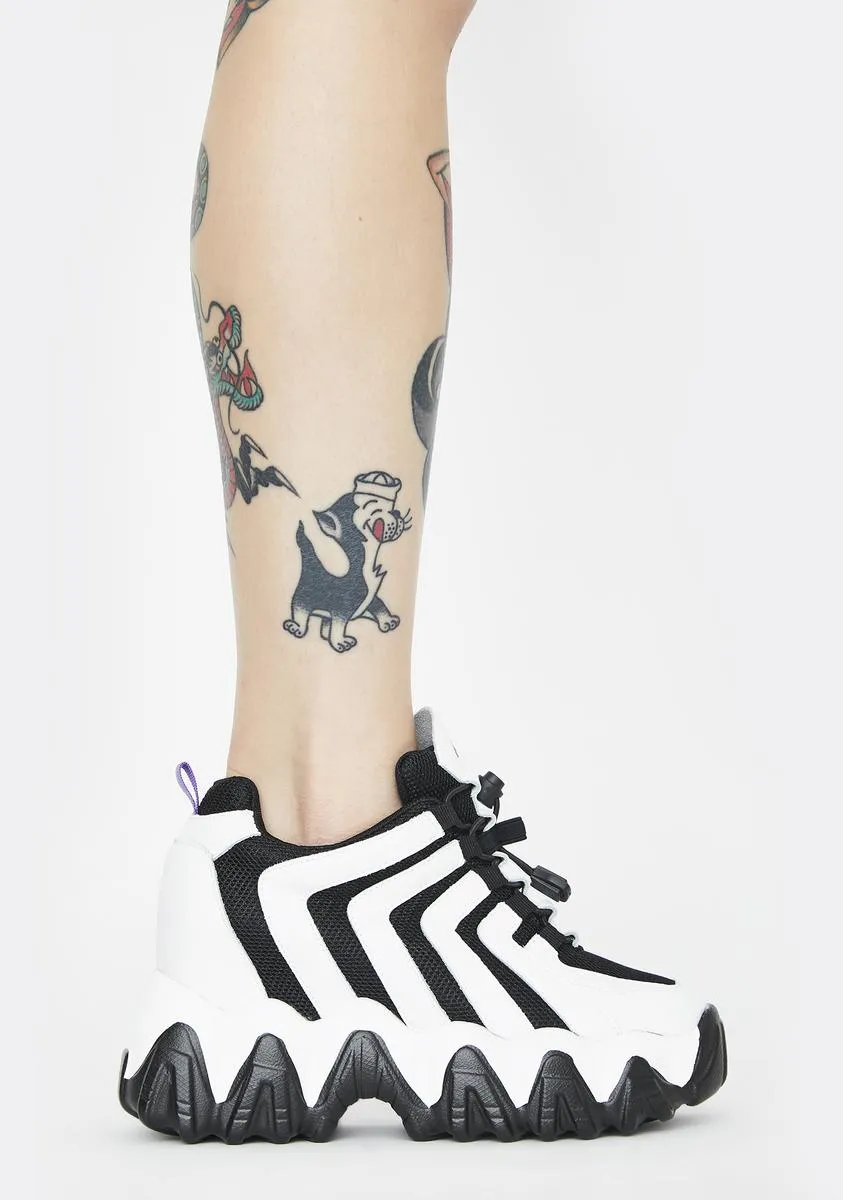 Black Chevron Blackberry Platform Sneakers
