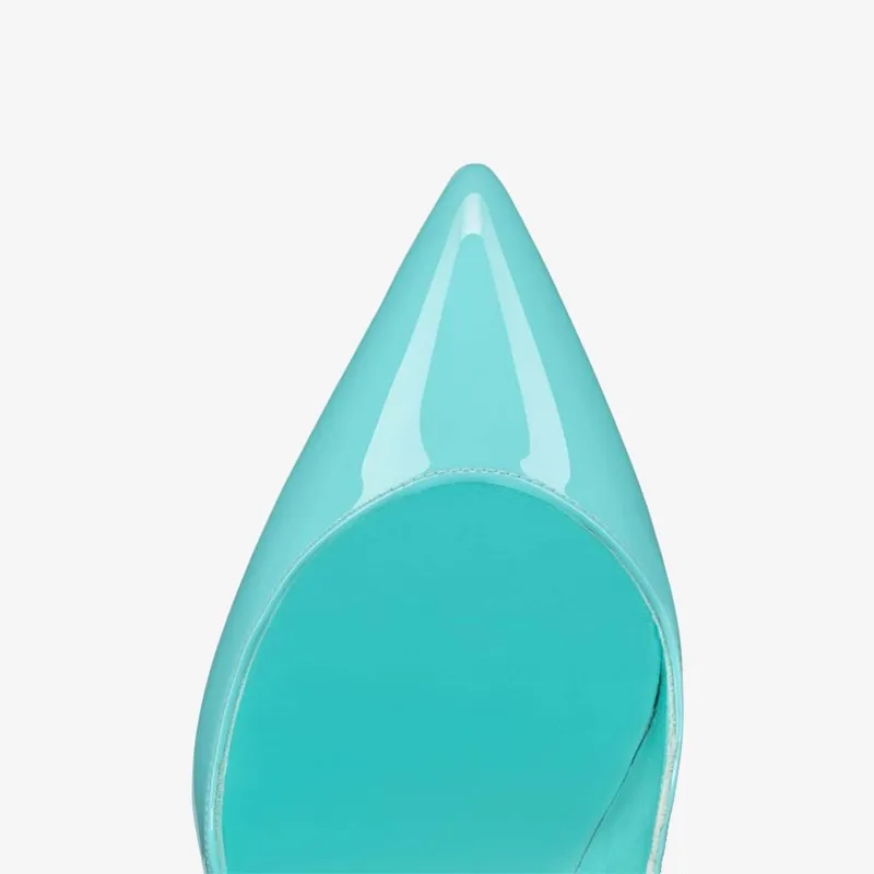 Blue Patent Leather Pump with Stiletto Heel