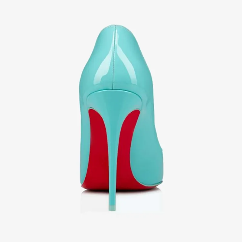Blue Patent Leather Pump with Stiletto Heel