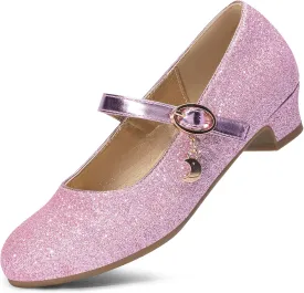 DREAM PAIRS Girls Mary Jane Low Heel Princess Flower Wedding Party Pump Dress Shoes