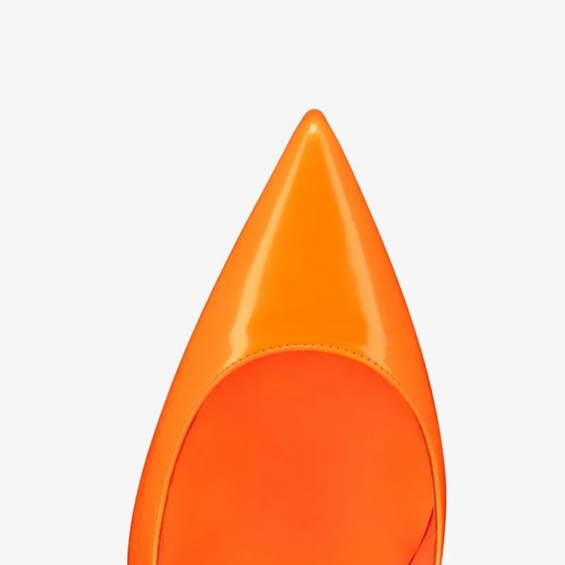 Fluo Orange Patent Leather
