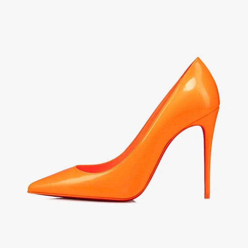 Fluo Orange Patent Leather