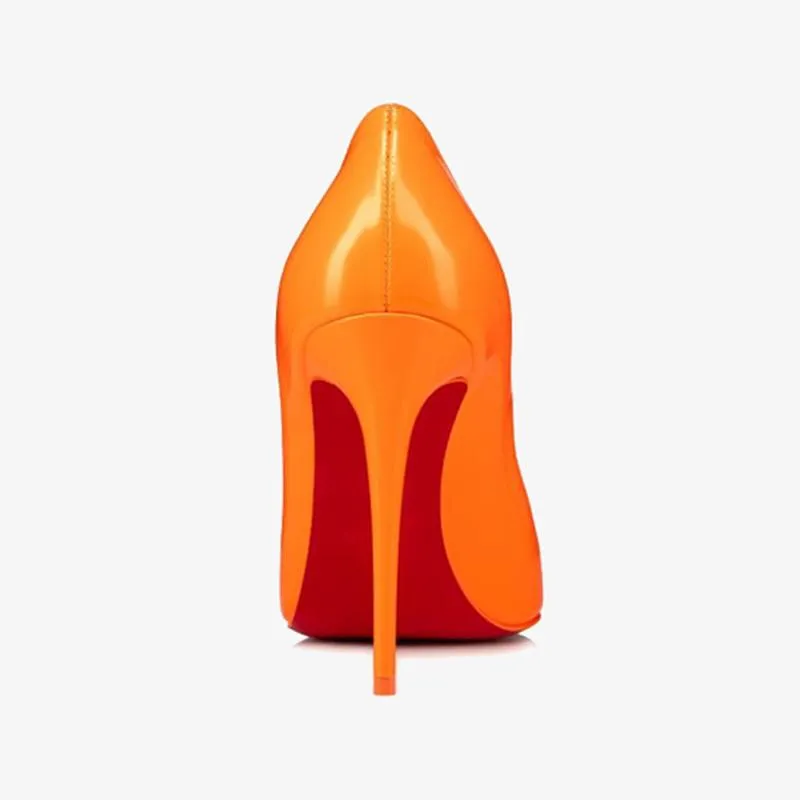 Fluo Orange Patent Leather