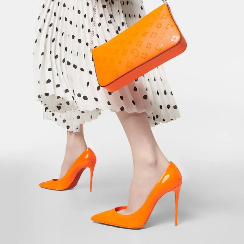 Fluo Orange Patent Leather