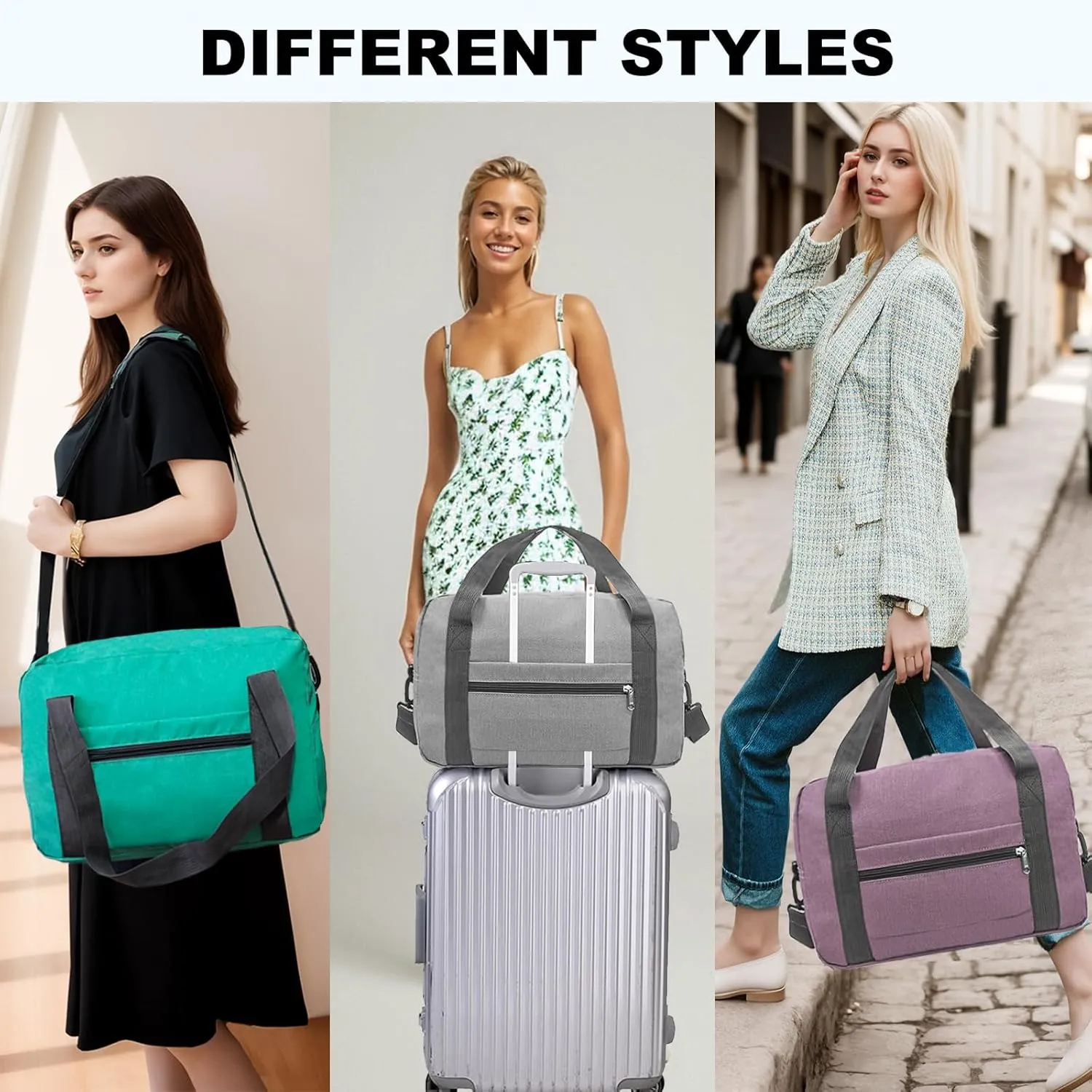 For Spirit Airlines Personal Item Bag 18x14x8 in Underseat Carry-on Luggage foldable Travel Duffle Bag for Airplanes(30L, Dark Grey)