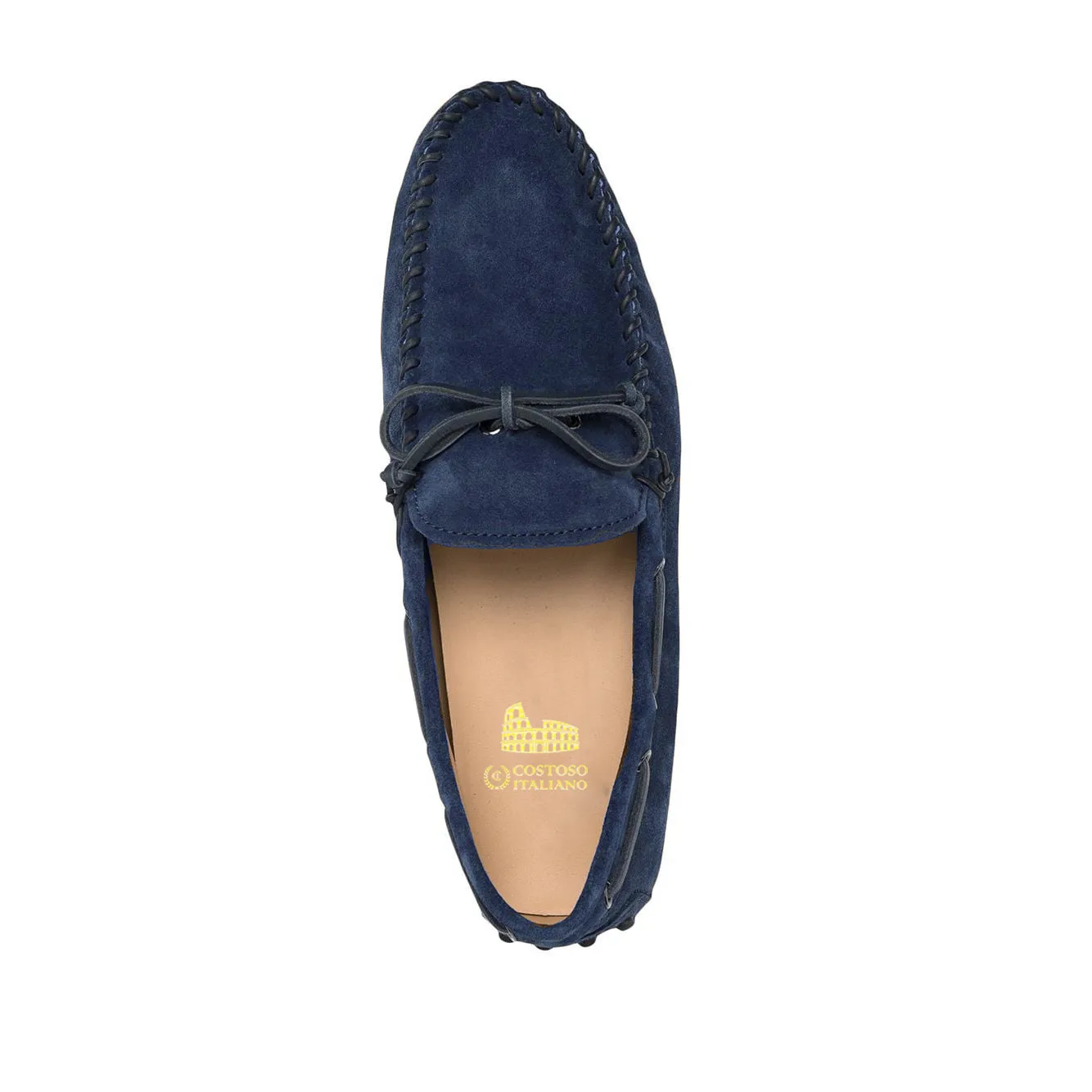 Height Increasing Navy Blue Suede Alcalde Driving Loafers