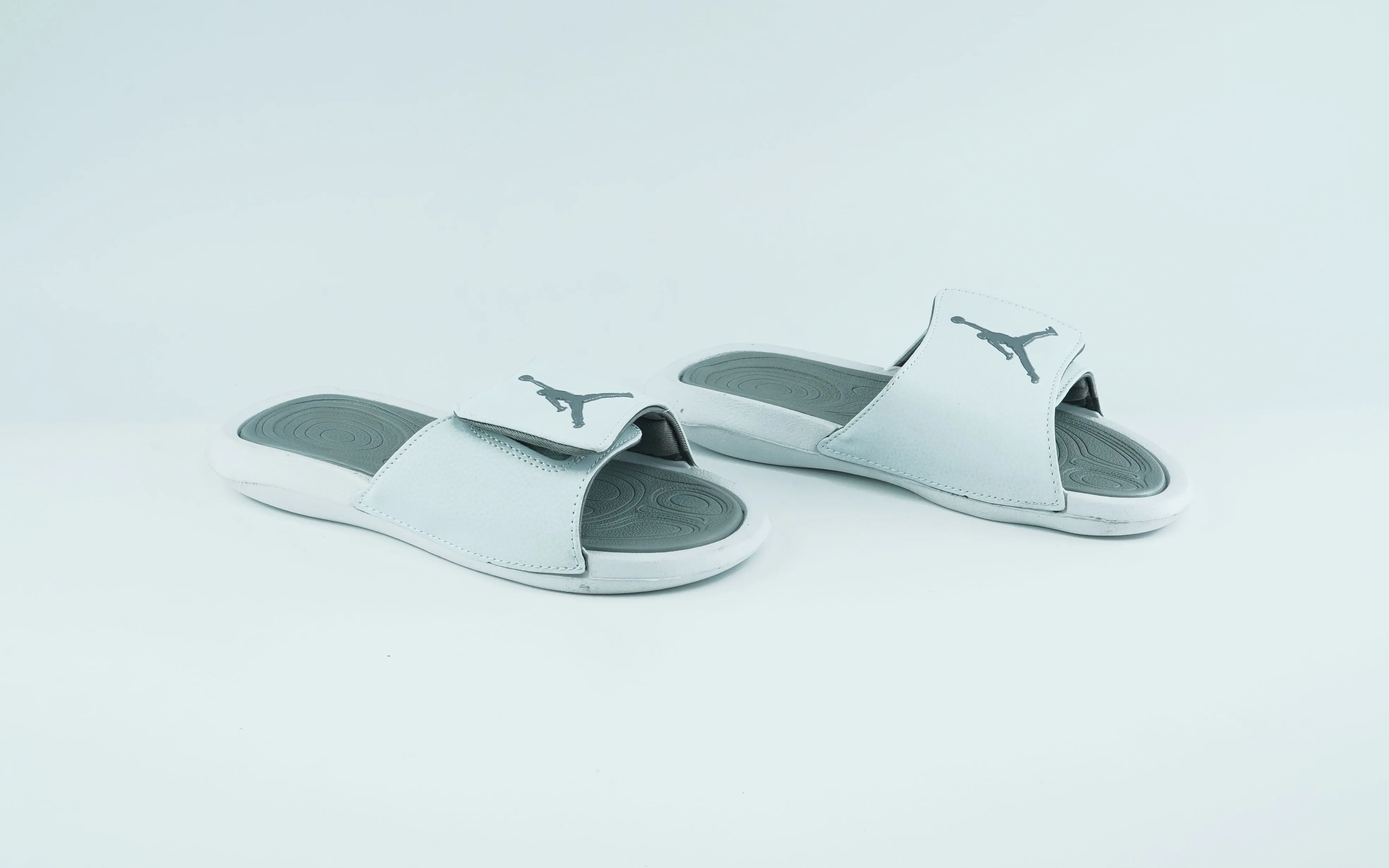 Jordan white and grey slides for men