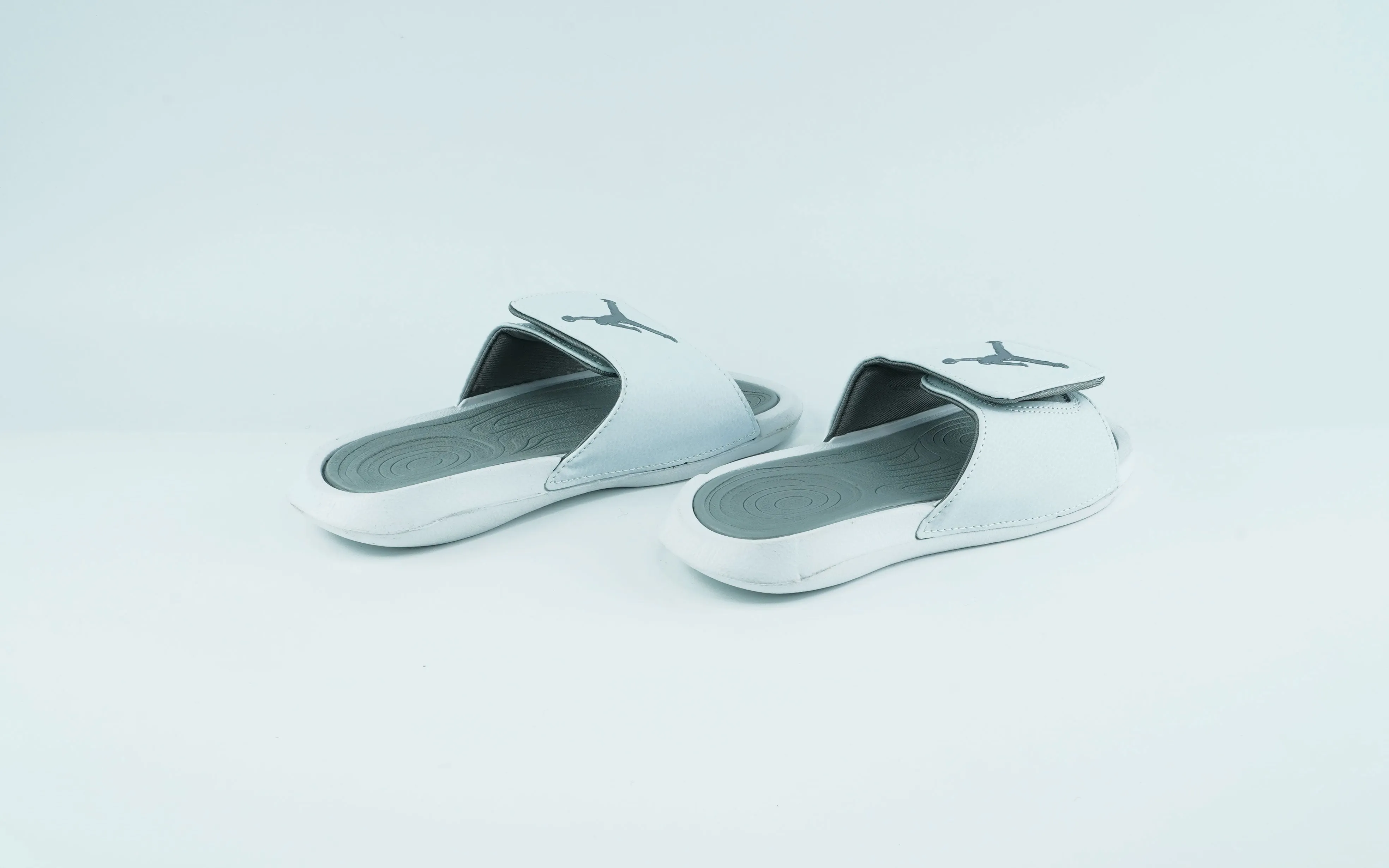 Jordan white and grey slides for men