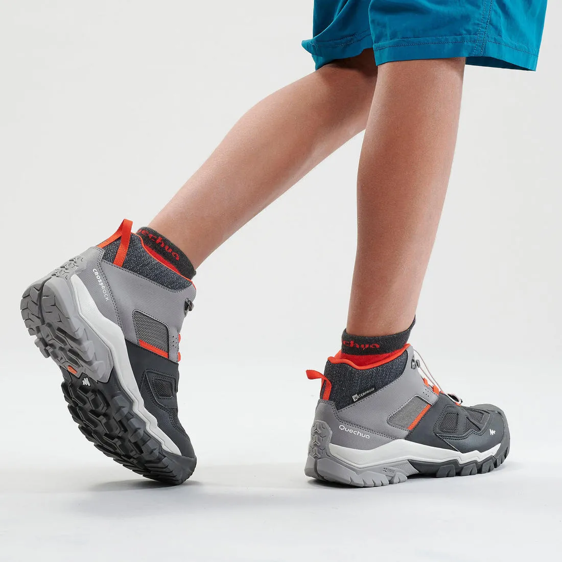 Kid's Lace-Up Hiking Boots - Size 3-5 - Waterproof - Grey