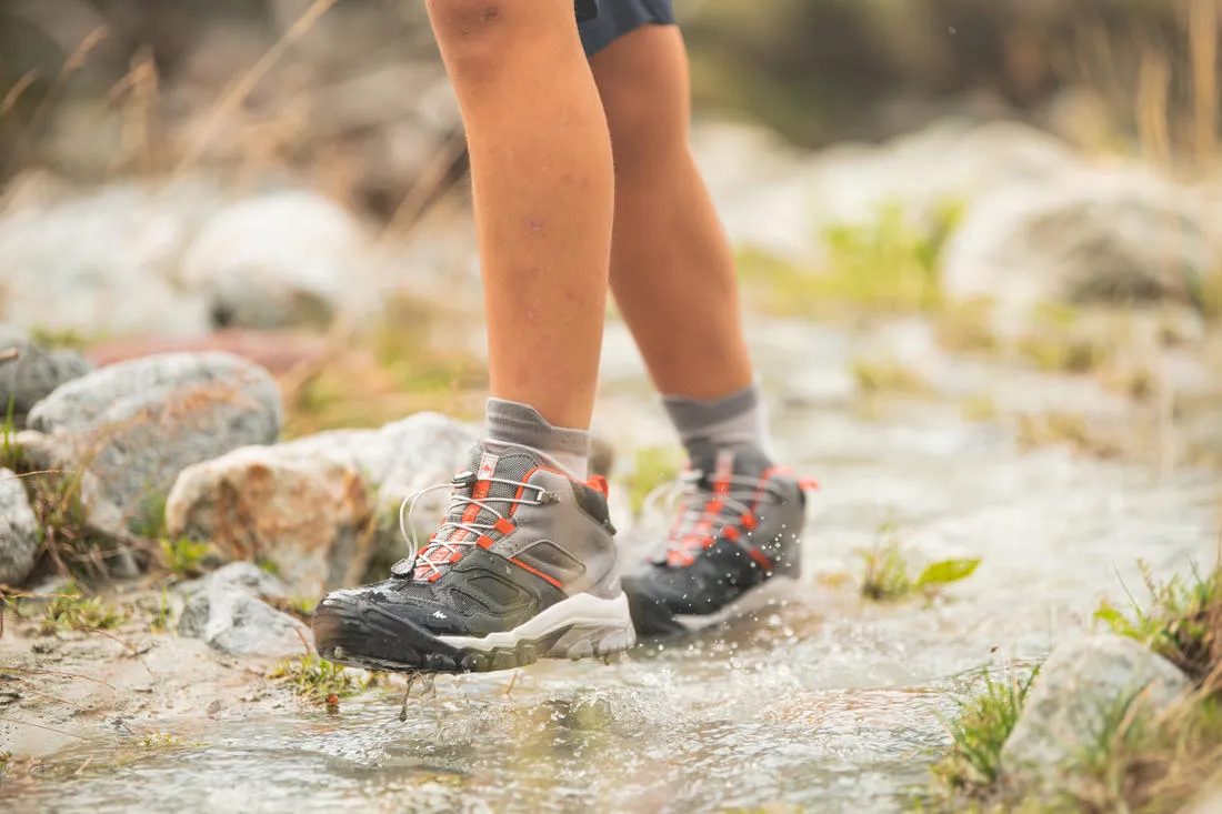 Kid's Lace-Up Hiking Boots - Size 3-5 - Waterproof - Grey