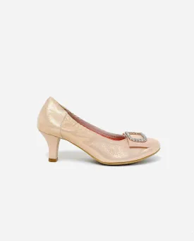 Le Babe - 3037 Dusky Pink Diamonte Kitten Heel*