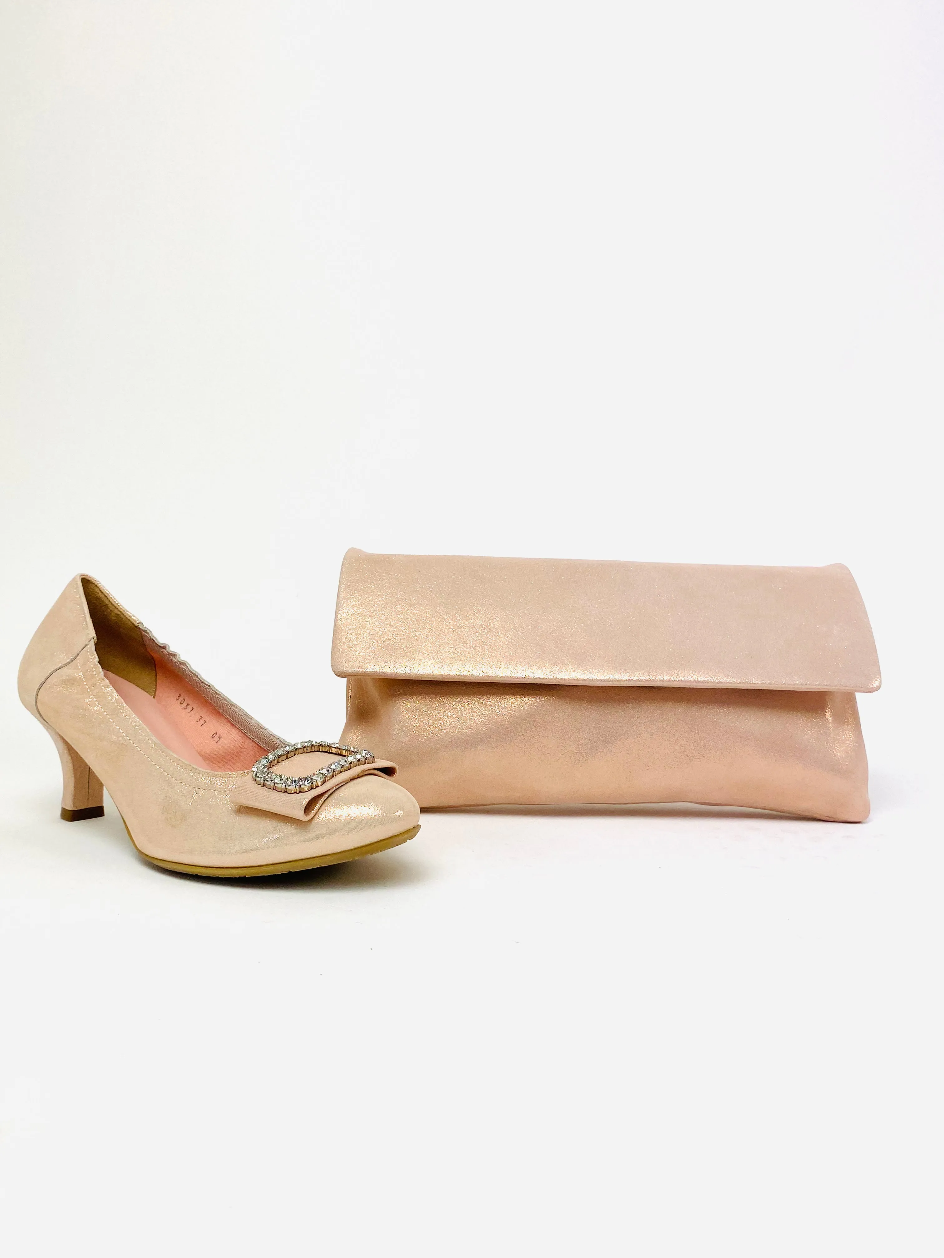 Le Babe - 3037 Dusky Pink Diamonte Kitten Heel*