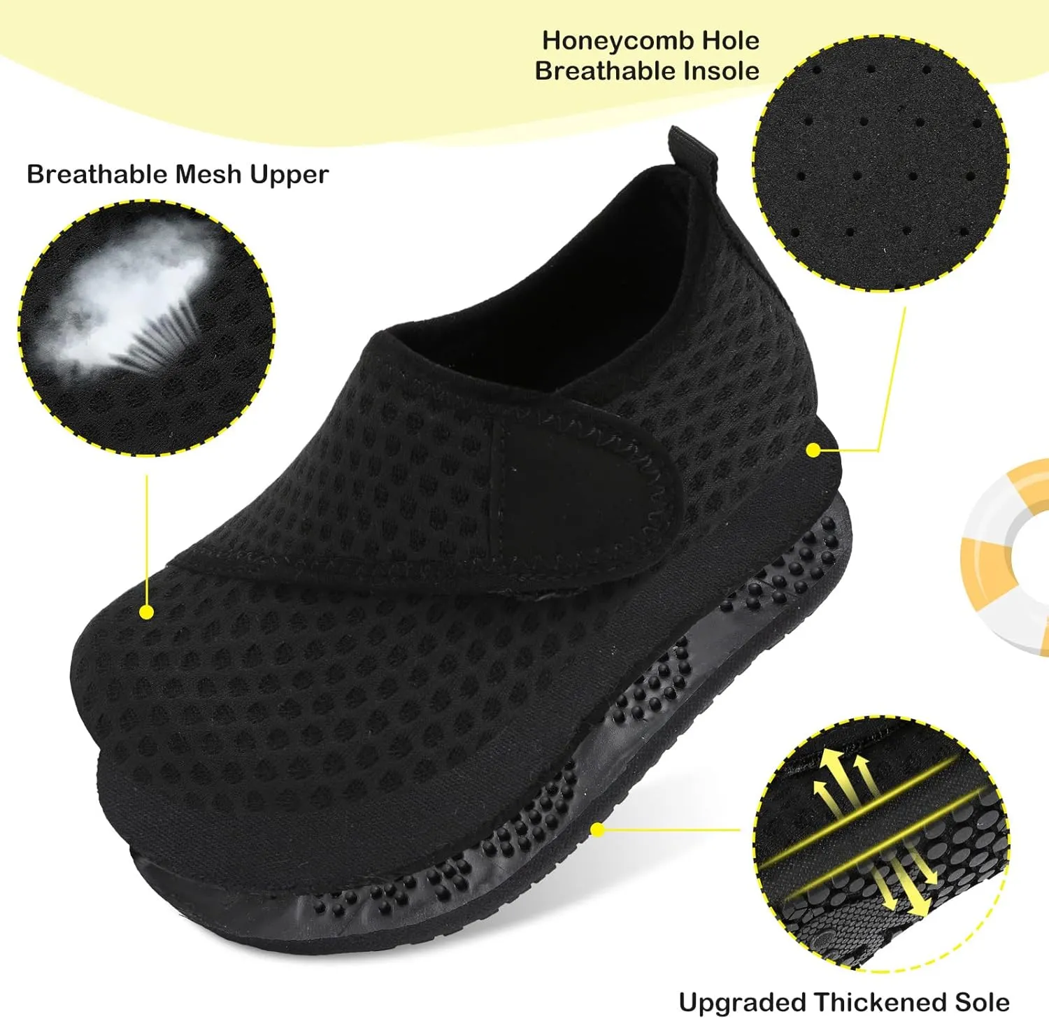 LeIsfIt Toddler Water Shoes Girls Boys Swim Beach Shoes Barefoot Aqua Socks Kids Non-Slip Water Socks