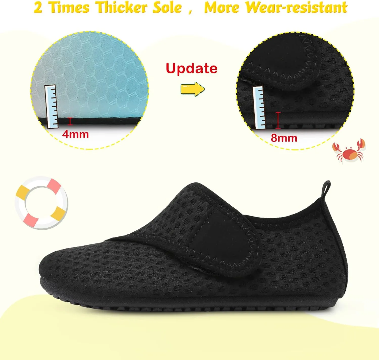 LeIsfIt Toddler Water Shoes Girls Boys Swim Beach Shoes Barefoot Aqua Socks Kids Non-Slip Water Socks