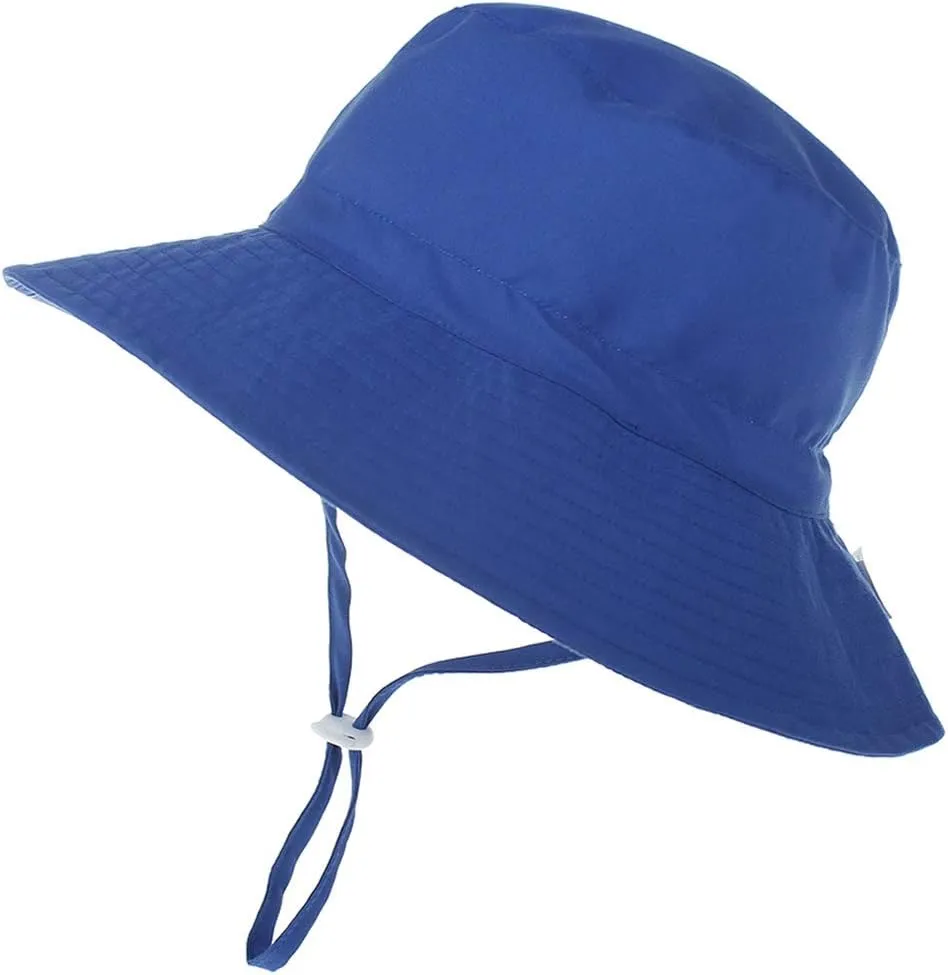 MaxNova Baby Sun Hat Toddler Summer UPF 50  Baby Girl Bucket Hat Wide Brim Beach Hats for Baby Boys 0-7 Years 2pack