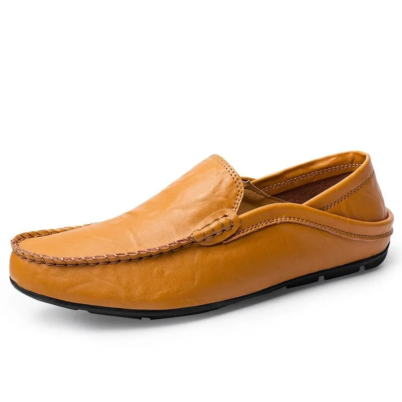 Men's Genuine Leather Loafers. Handmade Driving Shoes - Slip-on Moccasins - M3