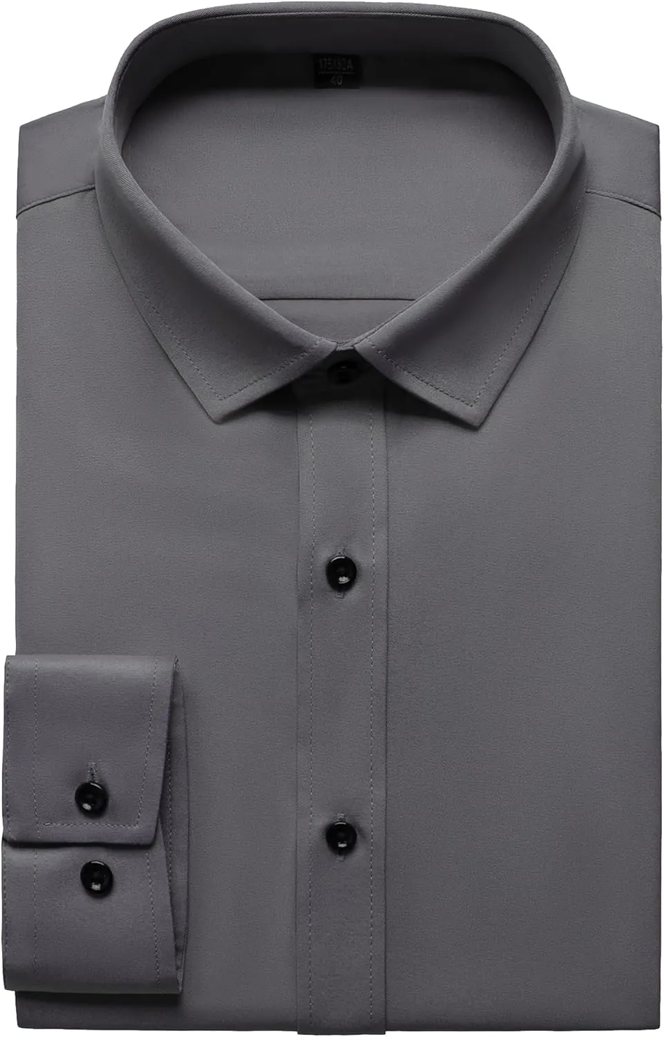 Men's Stretch Wrinkle Free Dress Shirts Formal Wedding Prom Long Sleeve Button Down Shirt