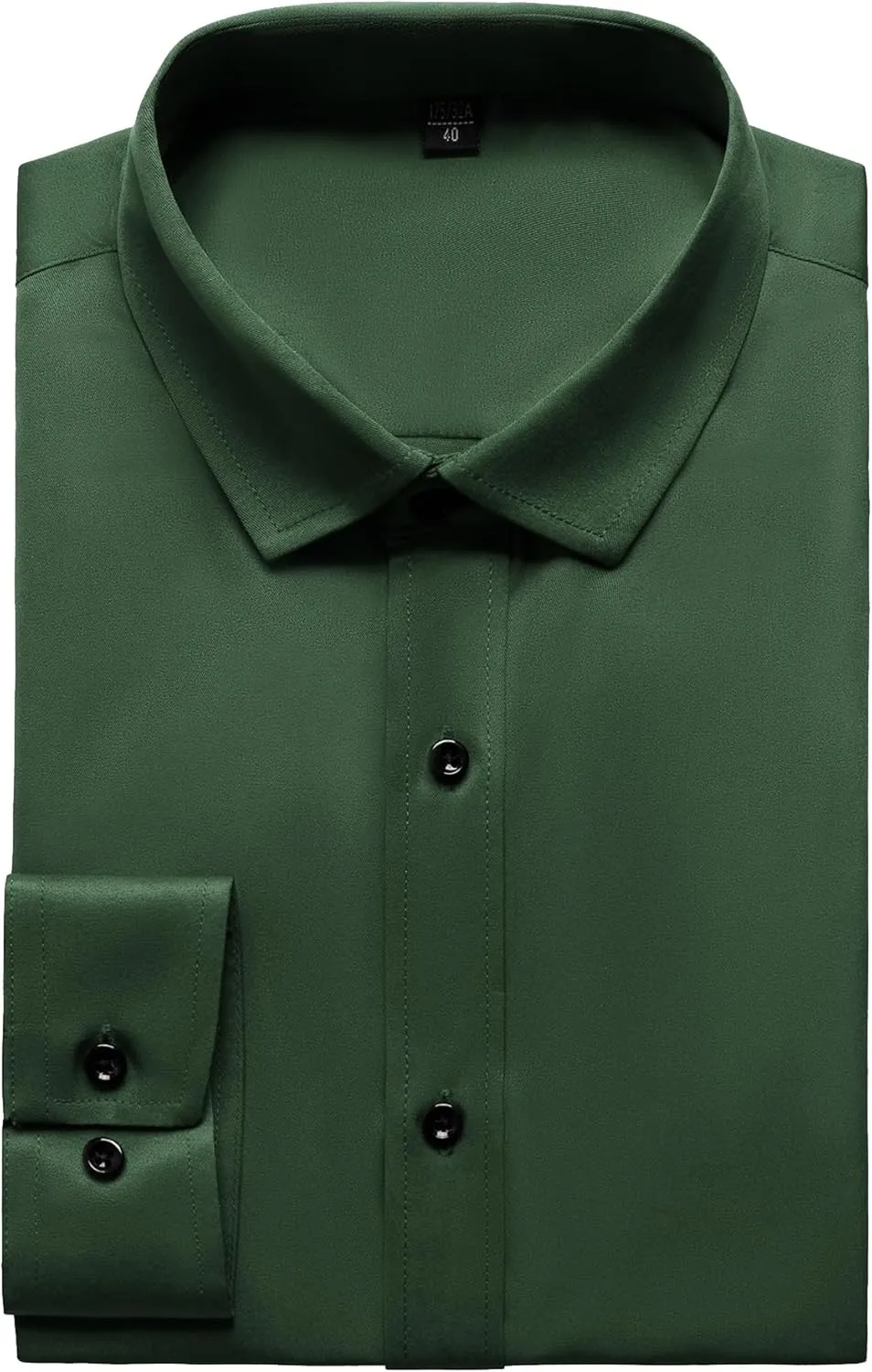 Men's Stretch Wrinkle Free Dress Shirts Formal Wedding Prom Long Sleeve Button Down Shirt