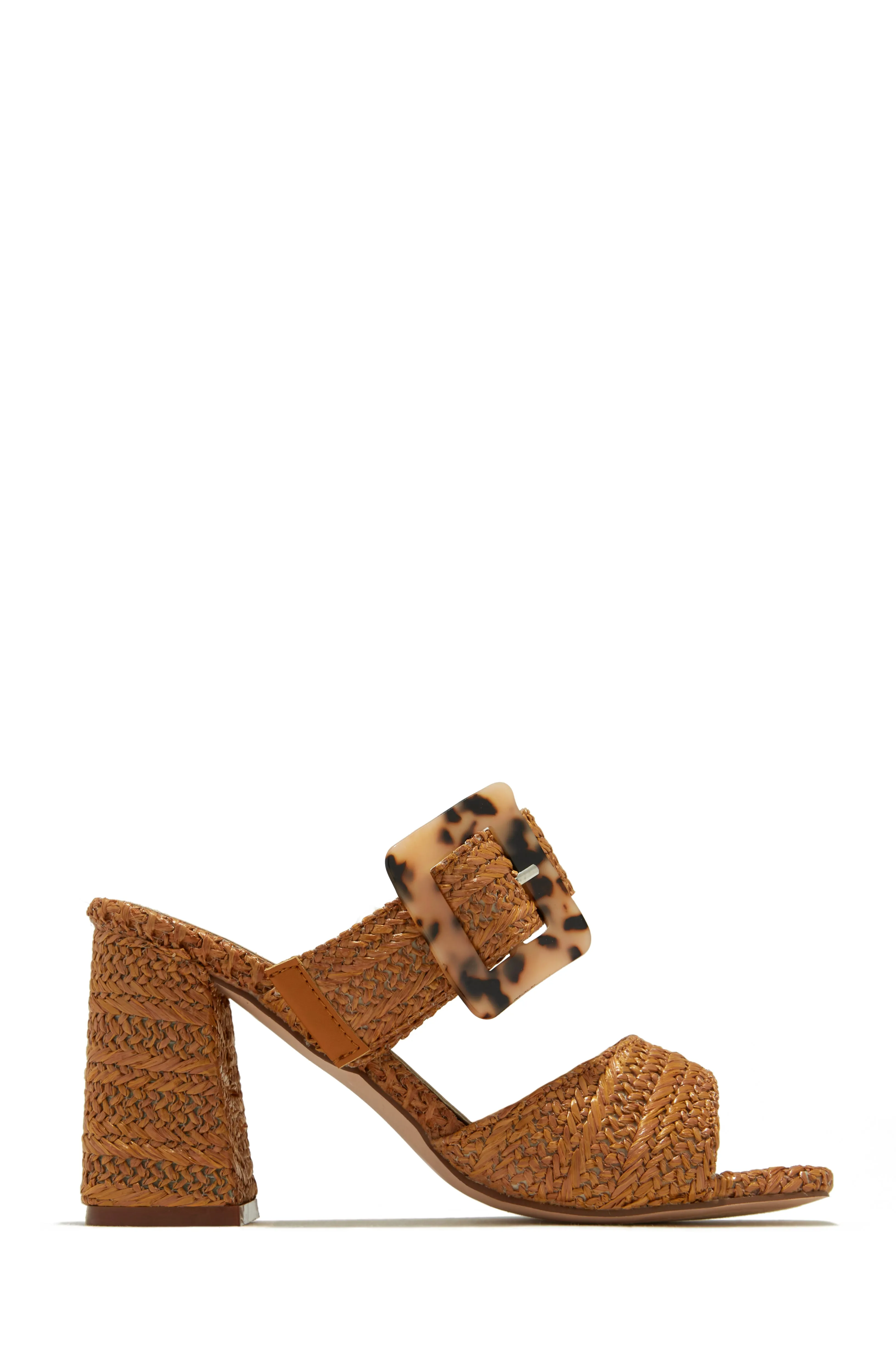 Naya Block Heel Mules - Nude