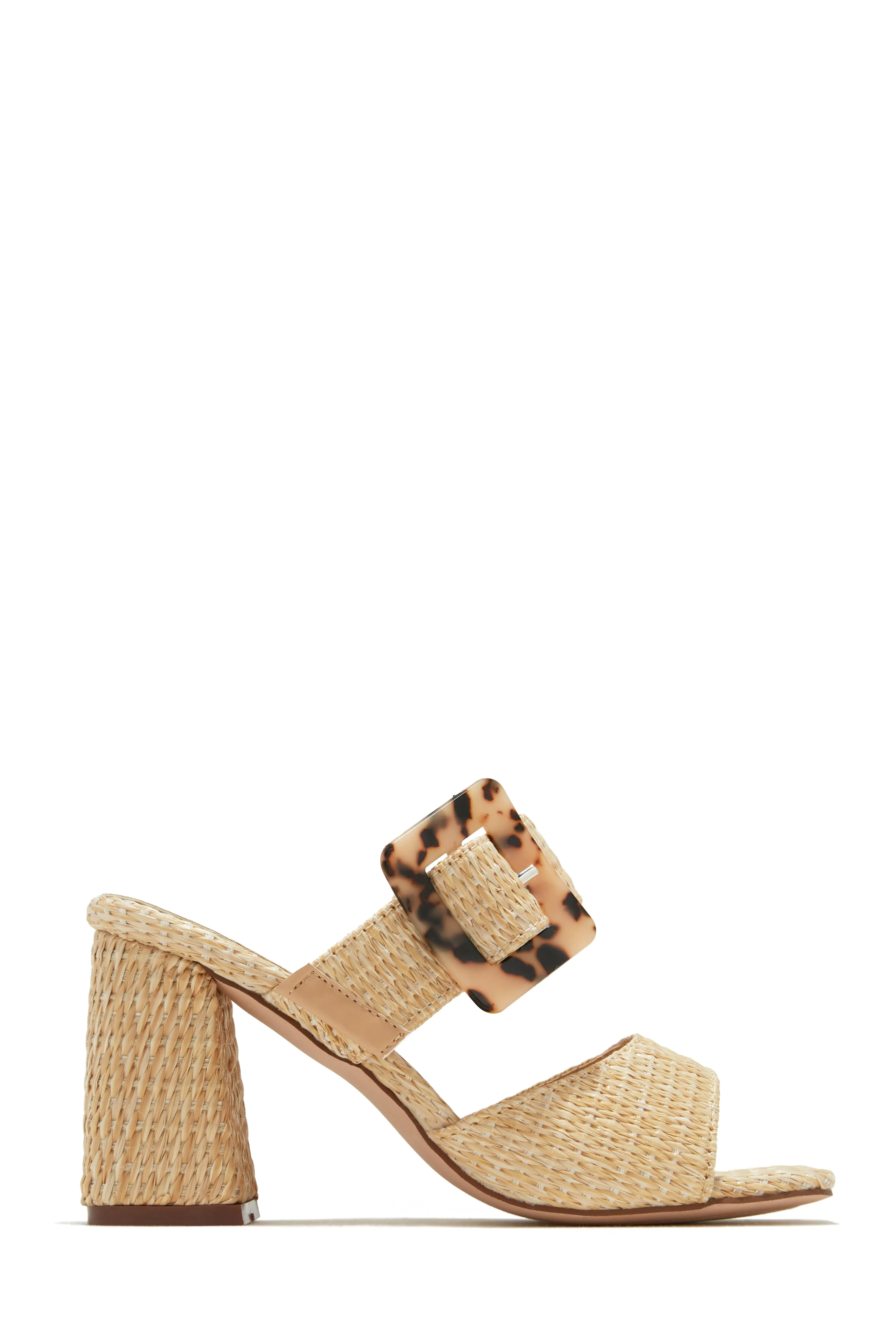 Naya Block Heel Mules - Nude