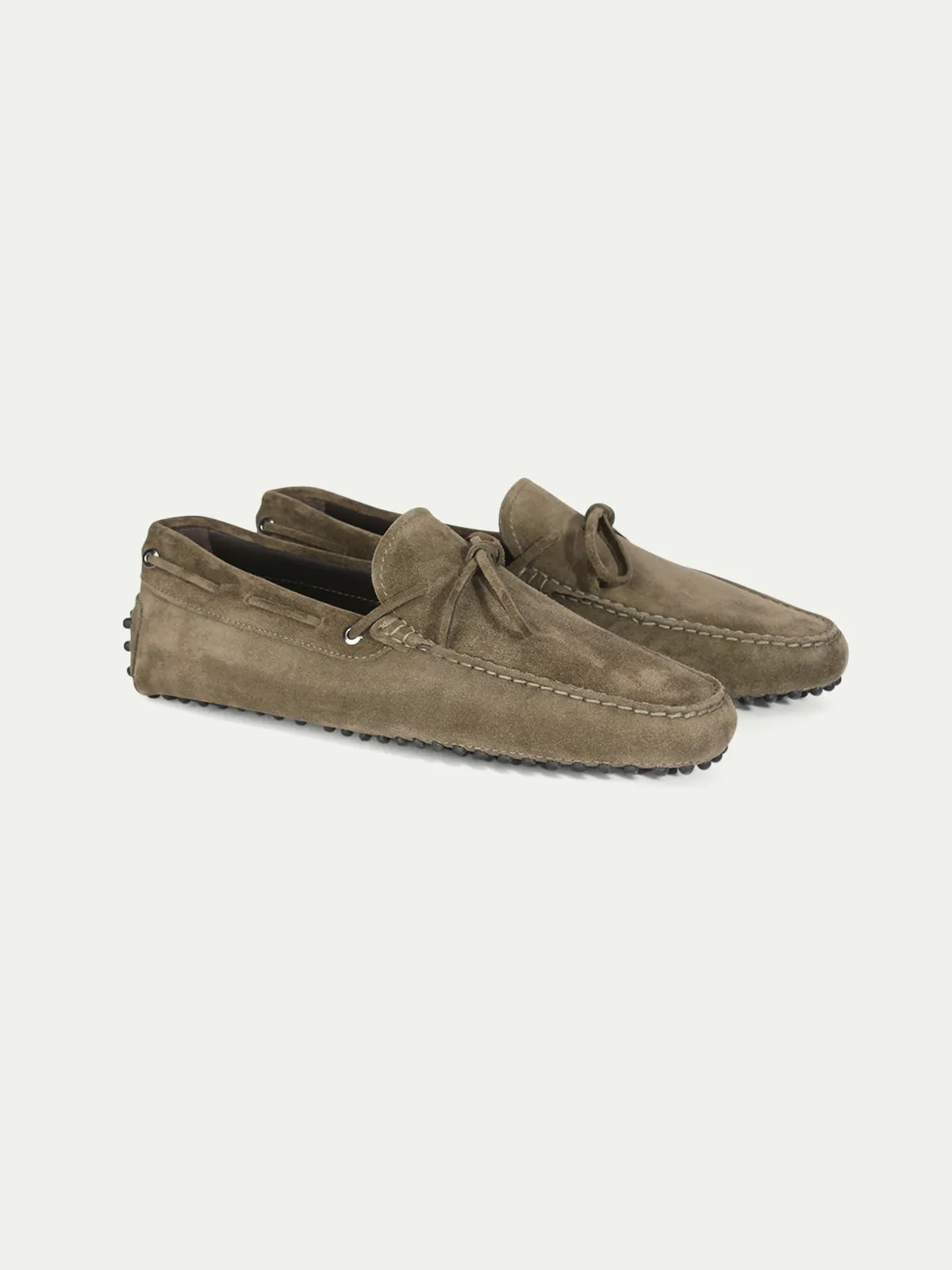 Olive Green Suede Ophelia Driving Loafers - AW24