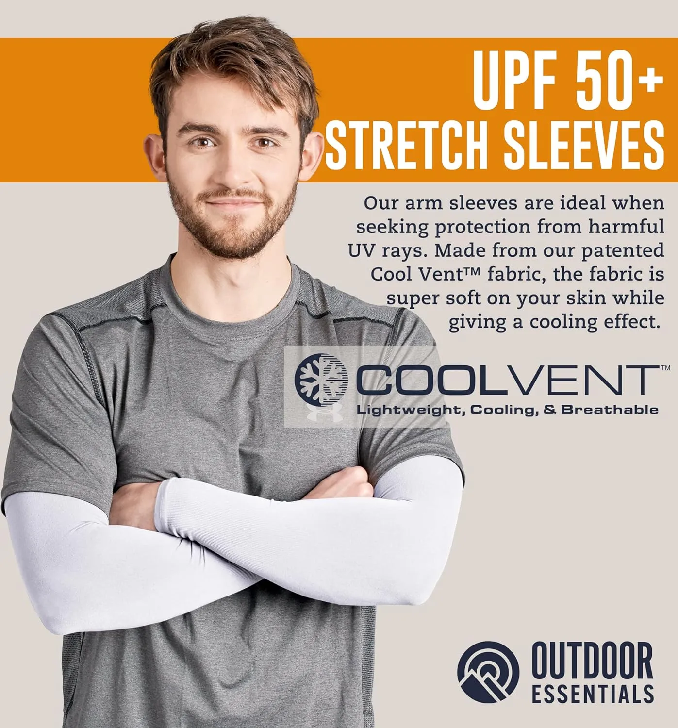 OutdoorEssentials UV Sun Protection Arm Sleeves - Compression Arm Sleeve, UV Arm Sleeves Men, Women - Golf Cooling Sleeves