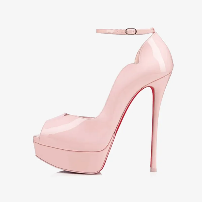 Pale Pink Patent Leather Stiletto Pumps