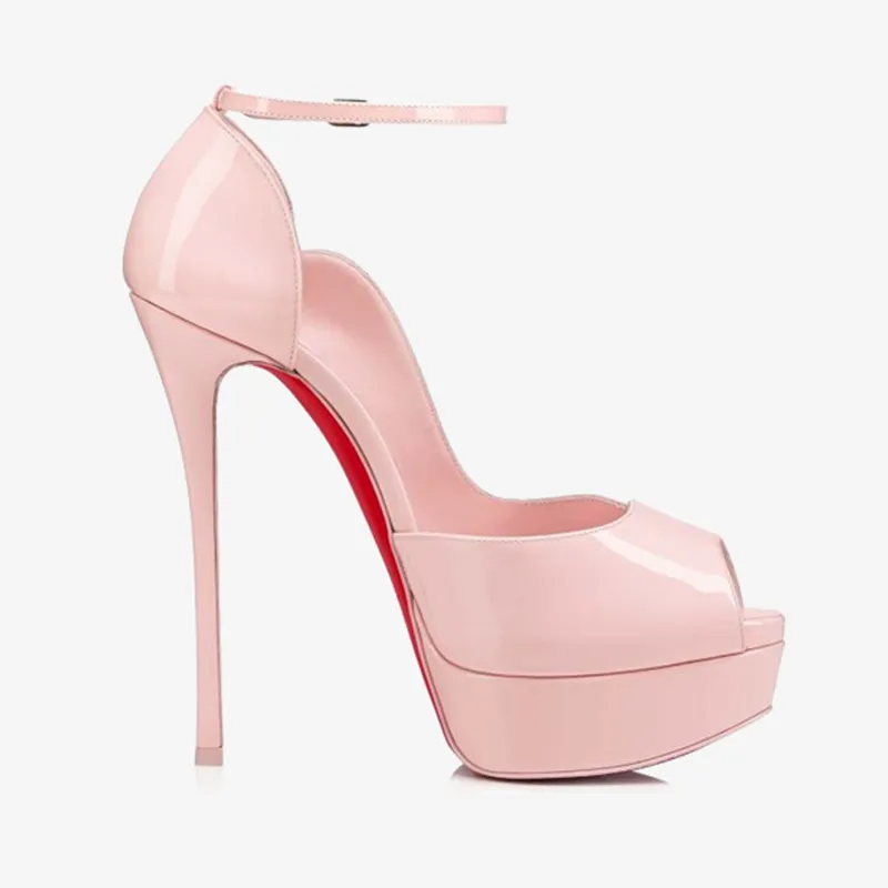 Pale Pink Patent Leather Stiletto Pumps