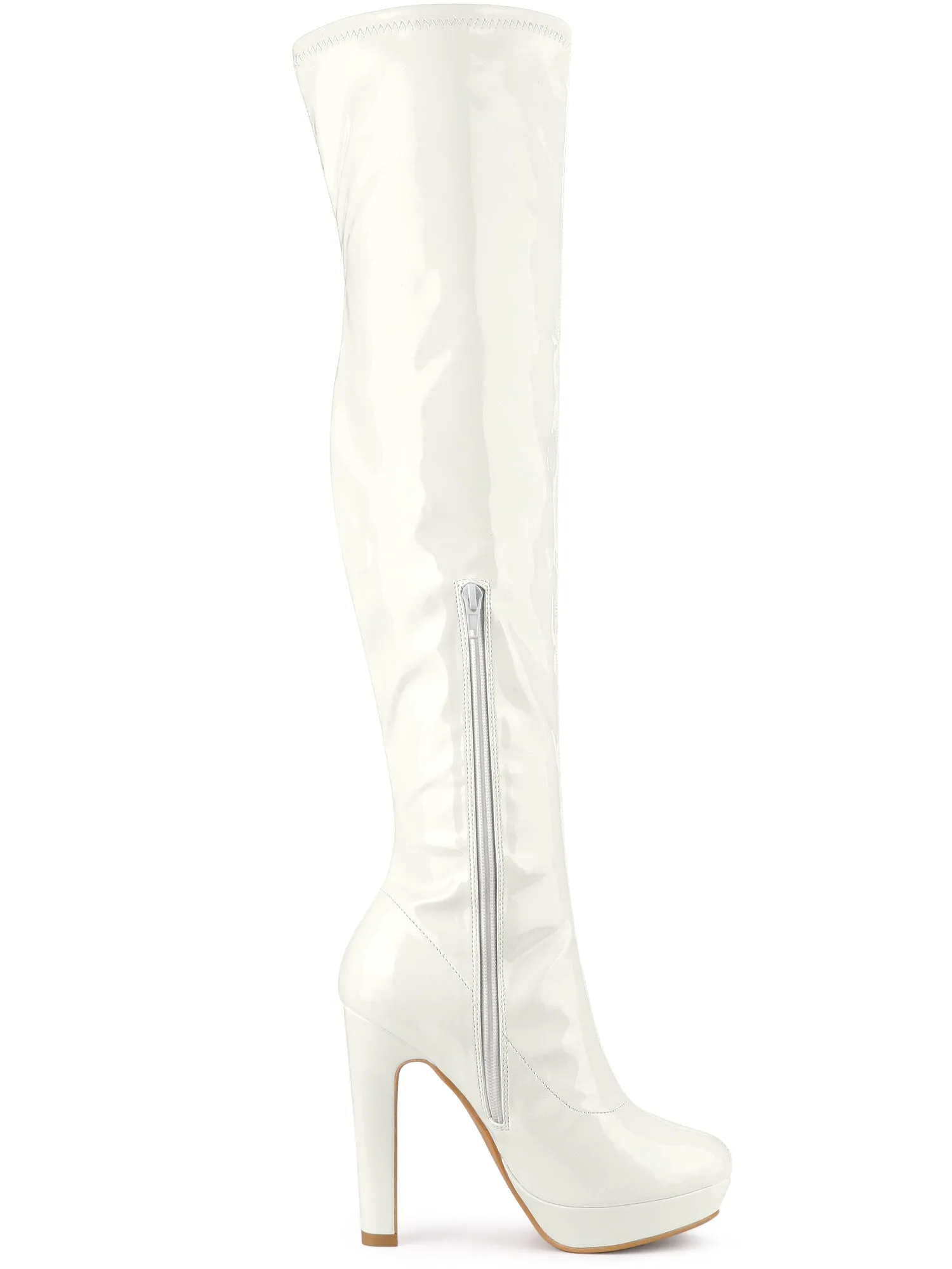 Platform Round Toe Chunky Heel Over The Knee High Boots