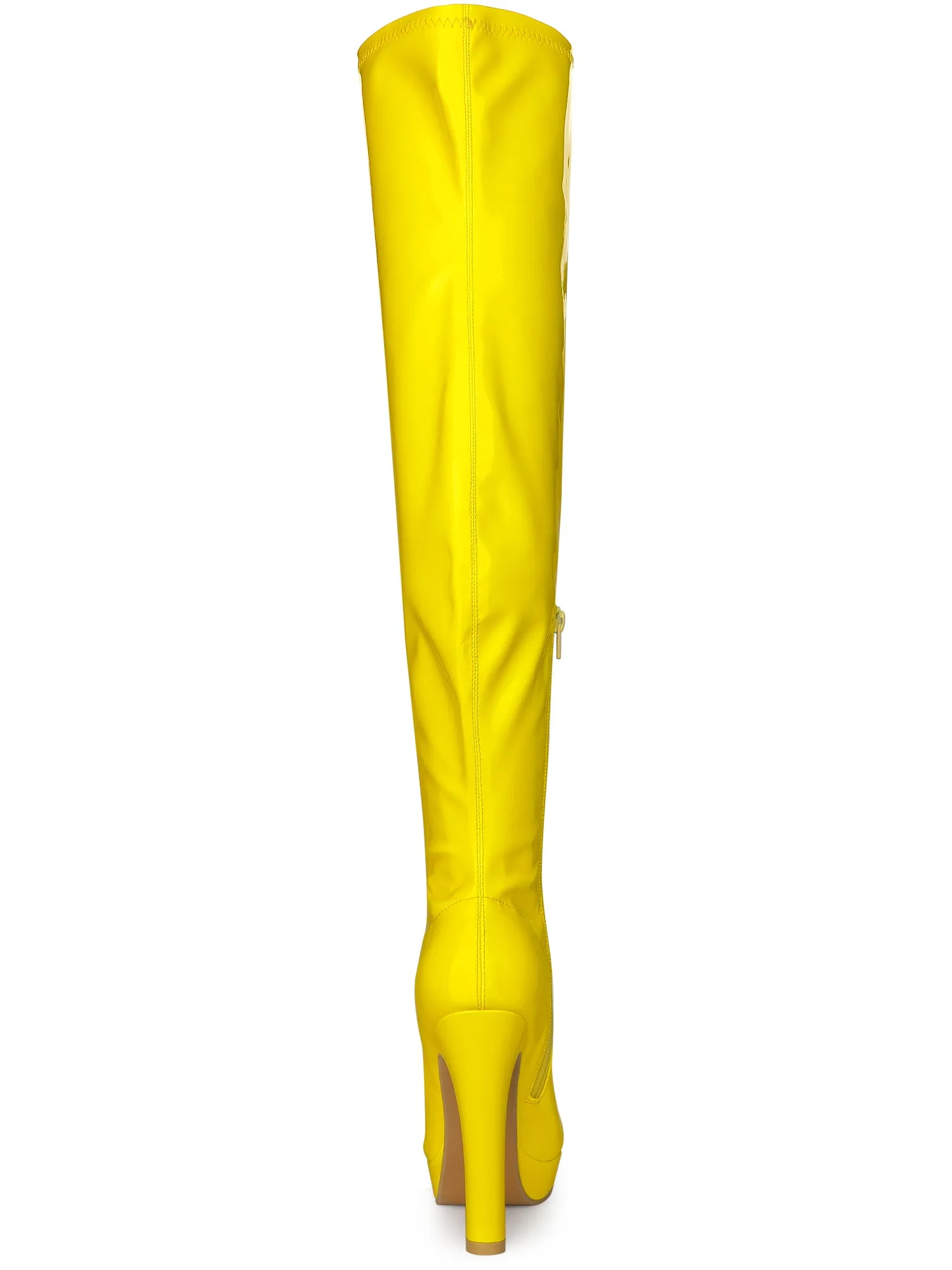 Platform Round Toe Chunky Heel Over The Knee High Boots