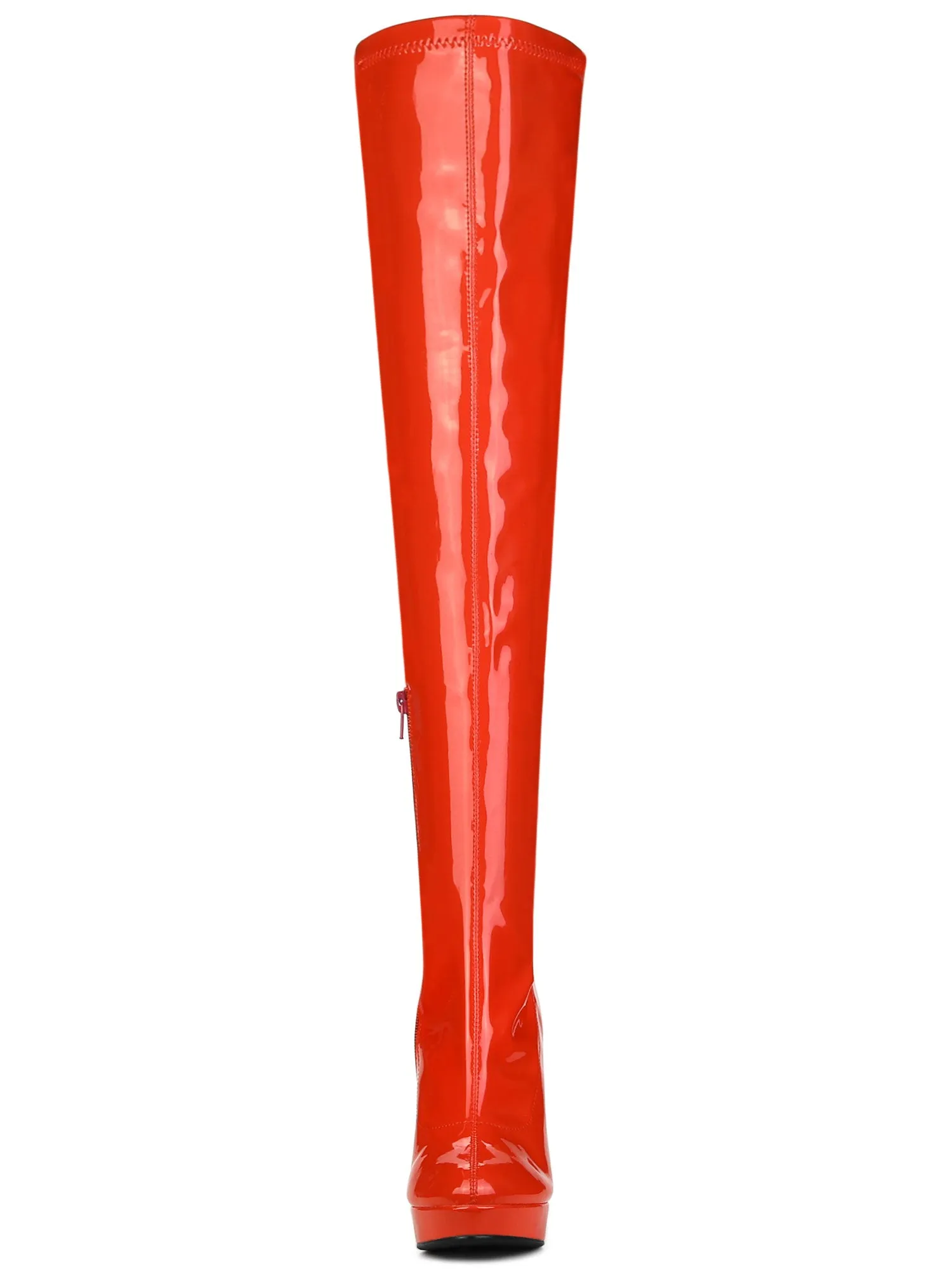 Platform Round Toe Chunky Heel Over The Knee High Boots