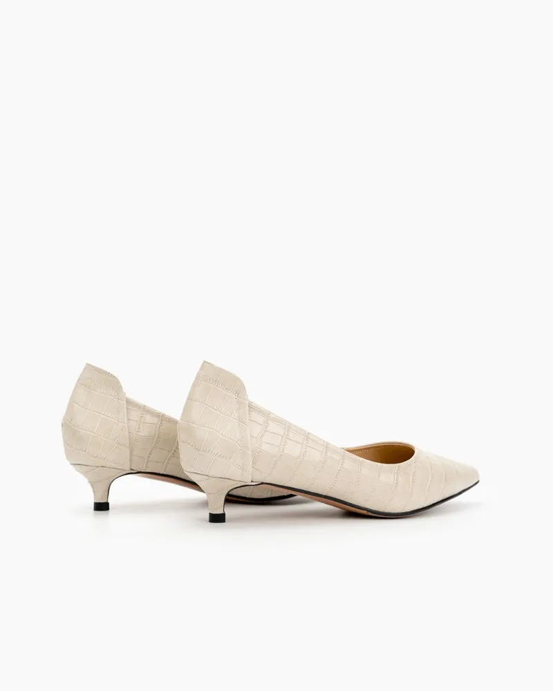 Pointed Toe Low Kitten Heels Pumps