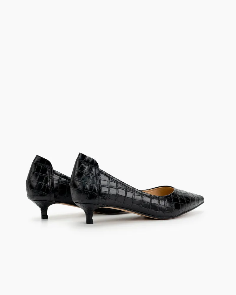 Pointed Toe Low Kitten Heels Pumps