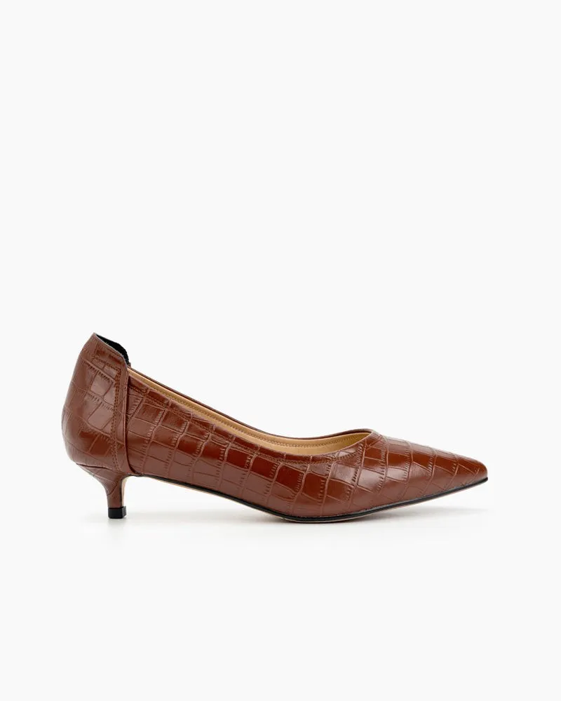 Pointed Toe Low Kitten Heels Pumps