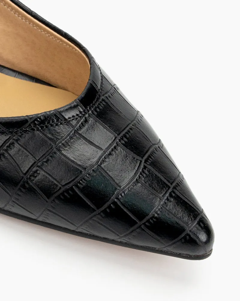 Pointed Toe Low Kitten Heels Pumps