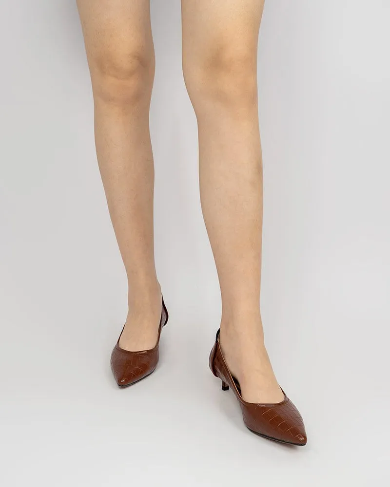 Pointed Toe Low Kitten Heels Pumps