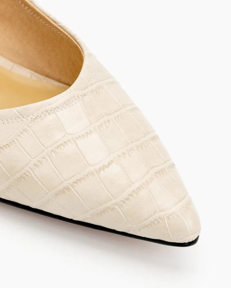 Pointed Toe Low Kitten Heels Pumps