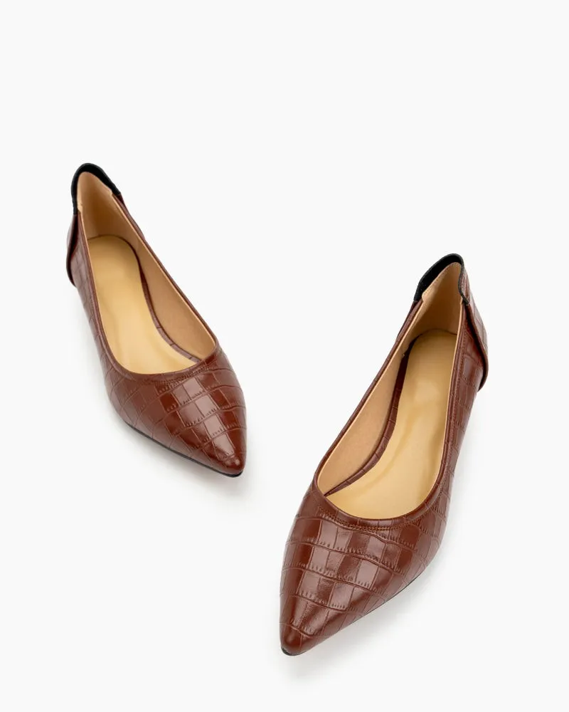 Pointed Toe Low Kitten Heels Pumps
