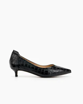 Pointed Toe Low Kitten Heels Pumps