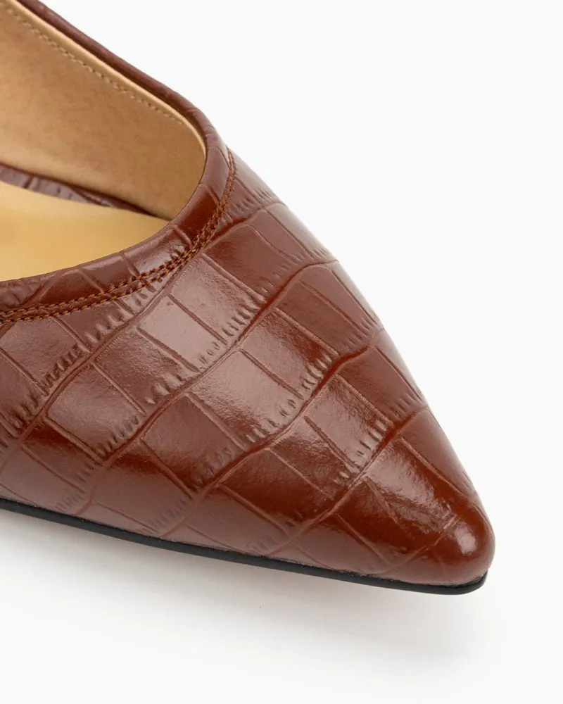 Pointed Toe Low Kitten Heels Pumps