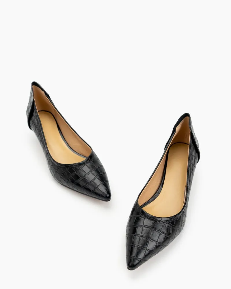 Pointed Toe Low Kitten Heels Pumps